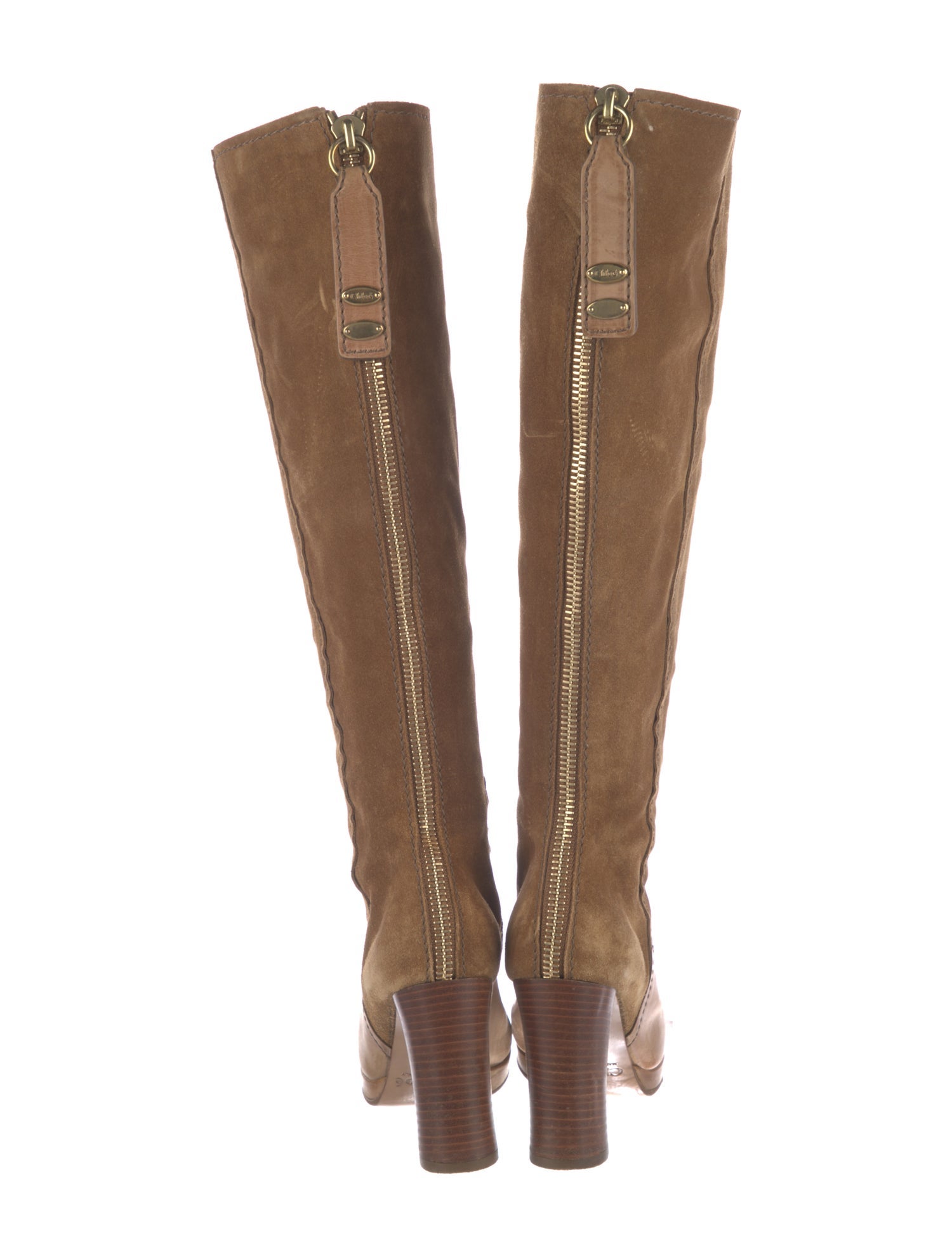 Chloé Suede Colorblock Pattern Boots